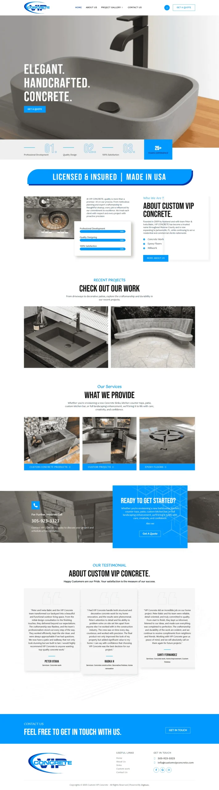 Website Development project: Customvipconcret