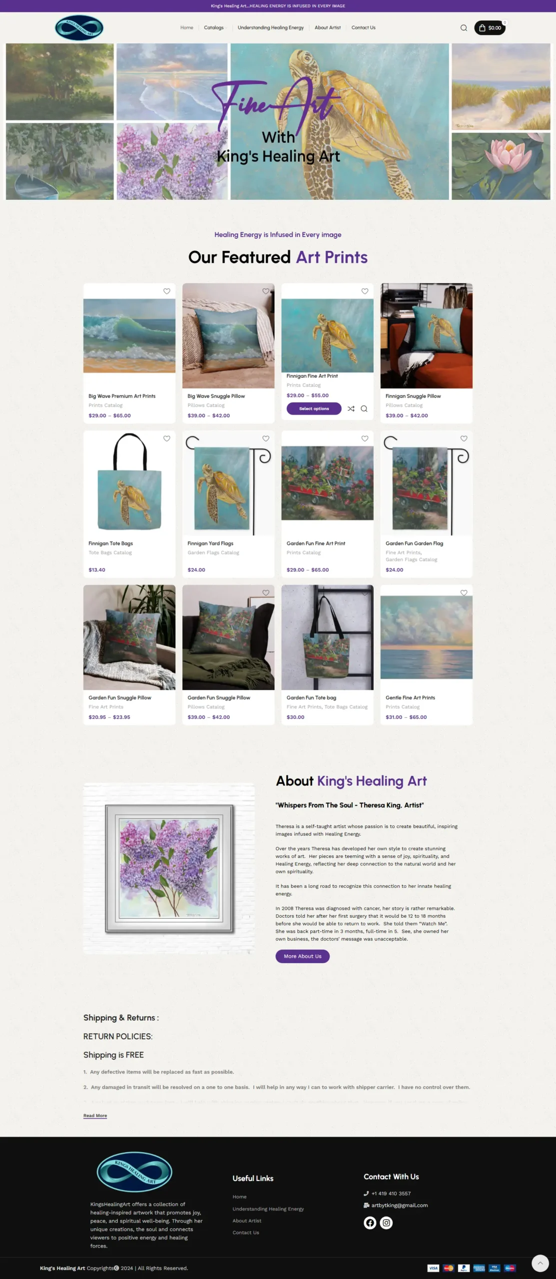 E-commerce Solution project: Kingshealingart