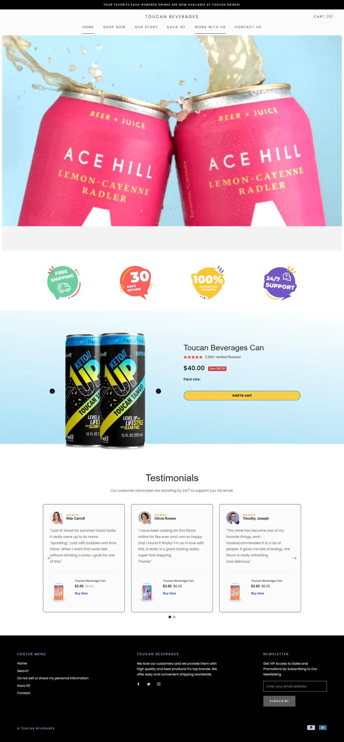 E-commerce Solution project: Toucandrinks