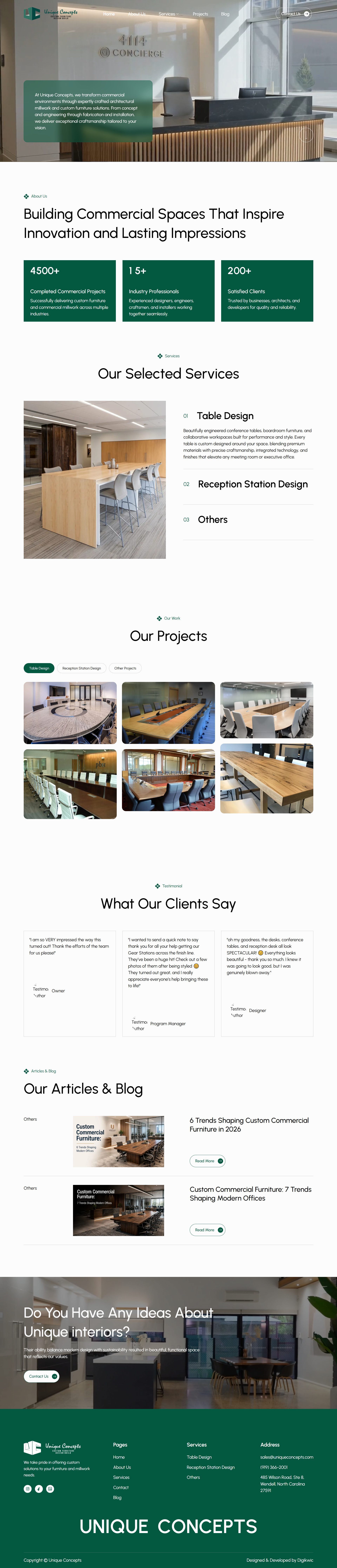 Website Development project: Uniqueconcepts