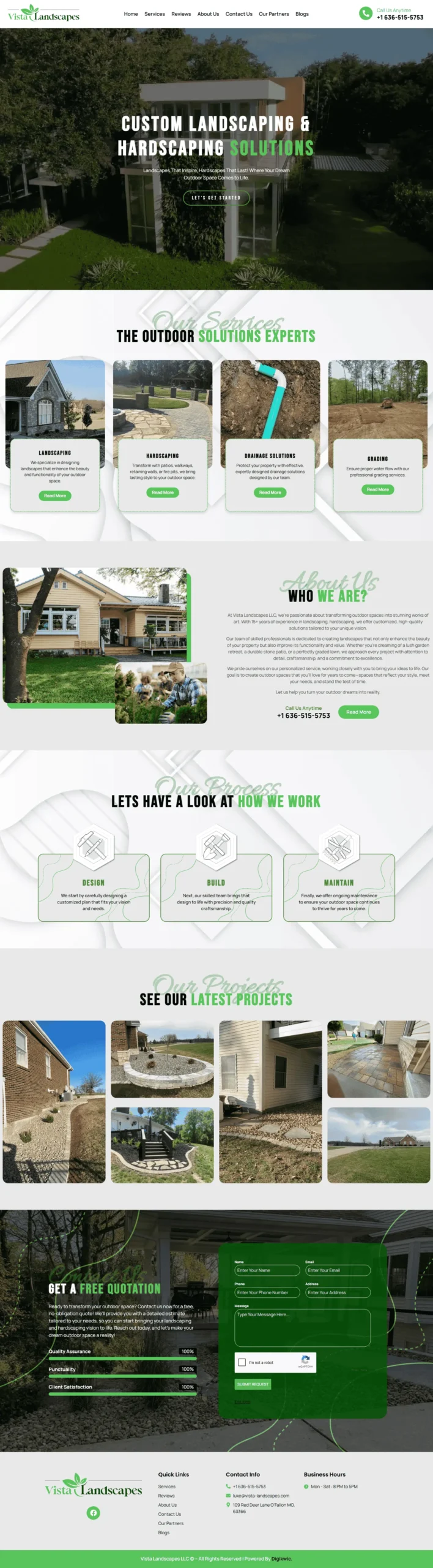 Website Development project: Vista Landscapes